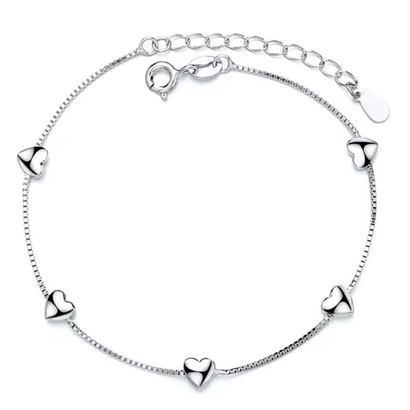 Sterling Silver Heart Bracelet - Picture 1 of 1